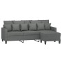 Sofá de 3 plazas con taburete de tela gris oscuro 180 cm de , Sofás - Ref: Foro24-3201090, Precio: 302,88 €, Descuento: %