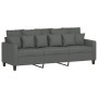 Sofá de 3 plazas con taburete de tela gris oscuro 180 cm de , Sofás - Ref: Foro24-3201090, Precio: 302,88 €, Descuento: %