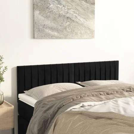 Headboards 2 units black velvet 72x5x78/88 cm by , Headboards and footboards - Ref: Foro24-346252, Price: 50,47 €, Discount: %