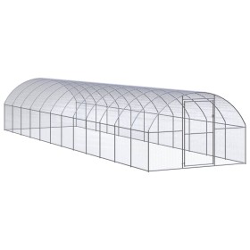 Gallinero de exterior de acero galvanizado 3x12x2 m