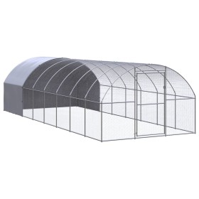 Gallinero de exterior de acero galvanizado 3x8x2 m