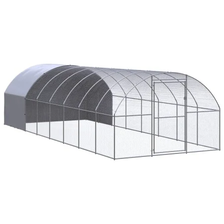Galvanized steel outdoor chicken coop 3x8x2 m by , Cages and habitats for small animals - Ref: Foro24-3095475, Price: 582,34 ...