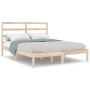 Solid wood double bed frame 135x190 cm by , Beds and slatted bases - Ref: Foro24-3104908, Price: 125,24 €, Discount: %
