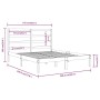 Solid wood double bed frame 135x190 cm by , Beds and slatted bases - Ref: Foro24-3104908, Price: 125,24 €, Discount: %