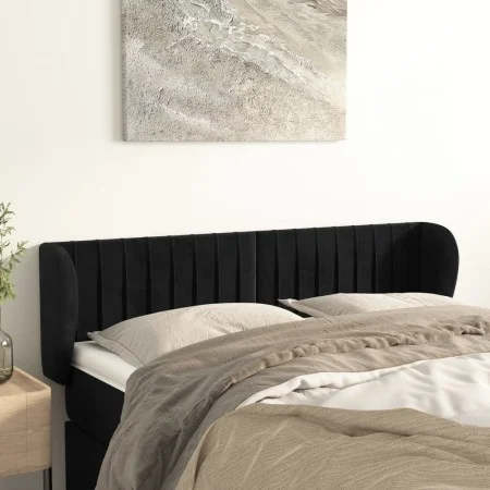 Cabecero de terciopelo negro 147x23x78/88 cm de , Cabeceros y pies de cama - Ref: Foro24-3117432, Precio: 64,02 €, Descuento: %
