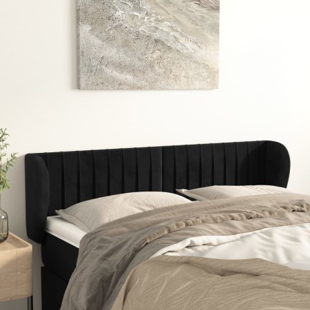 Kopfteil aus schwarzem Samt, 147 x 23 x 78/88 cm von , Kopf- und Fußteile - Ref: Foro24-3117432, Preis: 71,20 €, Rabatt: %