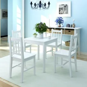 5-piece white pine wood dining set by vidaXL, Furniture sets for kitchens and dining rooms - Ref: Foro24-242957, Price: 223,4...