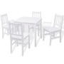 5-piece white pine wood dining set by vidaXL, Furniture sets for kitchens and dining rooms - Ref: Foro24-242957, Price: 257,9...