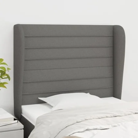 Cabecero con orejas de tela gris oscuro 83x23x118/128 cm de , Cabeceros y pies de cama - Ref: Foro24-3118071, Precio: 73,74 €...