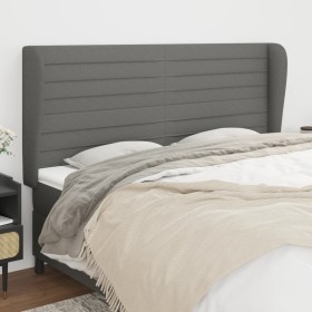 Headboard with dark gray fabric ears 163x23x118/128 cm by , Headboards and footboards - Ref: Foro24-3118103, Price: 134,41 €,...