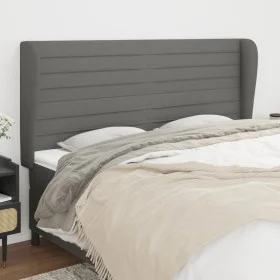 Headboard with dark gray fabric ears 163x23x118/128 cm by , Headboards and footboards - Ref: Foro24-3118103, Price: 119,34 €,...