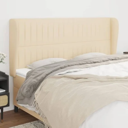 Headboard with cream fabric ears 163x23x118/128 cm by , Headboards and footboards - Ref: Foro24-3118205, Price: 128,74 €, Dis...