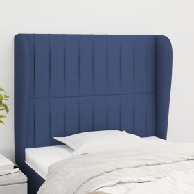 Headboard with blue fabric ears 83x23x118/128 cm by , Headboards and footboards - Ref: Foro24-3118174, Price: 77,08 €, Discou...