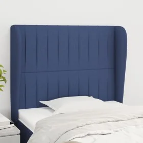 Headboard with blue fabric ears 83x23x118/128 cm by , Headboards and footboards - Ref: Foro24-3118174, Price: 74,55 €, Discou...