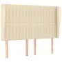 Headboard with cream fabric ears 147x23x118/128 cm by , Headboards and footboards - Ref: Foro24-3118197, Price: 125,97 €, Dis...