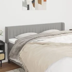 Light gray fabric headboard 203x16x78/88 cm by , Headboards and footboards - Ref: Foro24-3119028, Price: 66,36 €, Discount: %