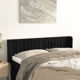 Black velvet headboard 147x16x78/88 cm by , Headboards and footboards - Ref: Foro24-3119056, Price: 70,40 €, Discount: %