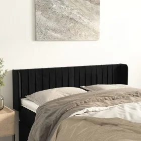 Cabecero de terciopelo negro 147x16x78/88 cm de , Cabeceros y pies de cama - Ref: Foro24-3119056, Precio: 62,54 €, Descuento: %
