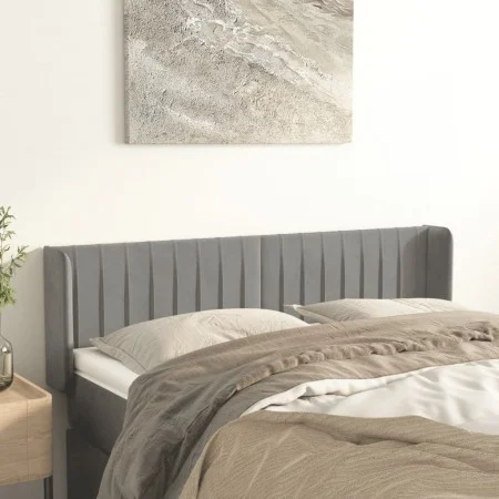 Cabecero de terciopelo gris claro 147x16x78/88 cm de , Cabeceros y pies de cama - Ref: Foro24-3119054, Precio: 74,37 €, Descu...