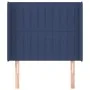 Cabecero con orejas de tela azul 103x16x118/128 cm de , Cabeceros y pies de cama - Ref: Foro24-3119814, Precio: 70,99 €, Desc...