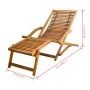 Tumbona de jardín con reposapiés de madera maciza de acacia de vidaXL, Tumbonas - Ref: Foro24-41806, Precio: 93,85 €, Descuen...
