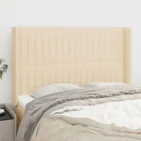 Headboard with cream fabric ears 147x16x118/128 cm by , Headboards and footboards - Ref: Foro24-3119821, Price: 122,57 €, Dis...