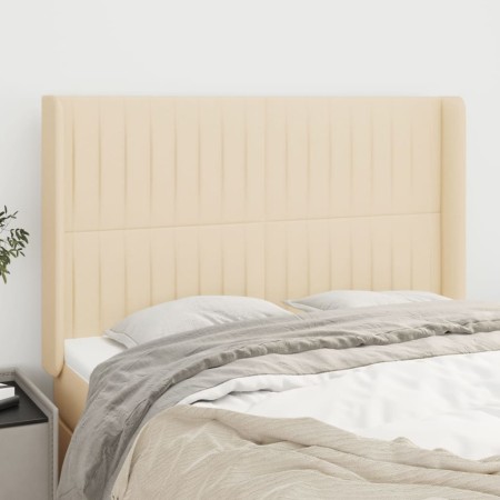 Headboard with cream fabric ears 147x16x118/128 cm by , Headboards and footboards - Ref: Foro24-3119821, Price: 120,81 €, Dis...