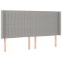 Kopfteil mit hellgrauen Stoffohren 203x16x118/128 cm von , Kopf- und Fußteile - Ref: Foro24-3119840, Preis: 107,15 €, Rabatt: %