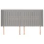 Headboard with light gray fabric ears 203x16x118/128 cm by , Headboards and footboards - Ref: Foro24-3119840, Price: 112,82 €...
