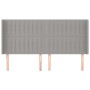 Kopfteil mit hellgrauen Stoffohren 203x16x118/128 cm von , Kopf- und Fußteile - Ref: Foro24-3119840, Preis: 107,15 €, Rabatt: %