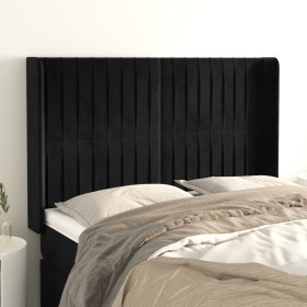 Cabecero con orejas de terciopelo negro 147x16x118/128 cm de , Cabeceros y pies de cama - Ref: Foro24-3119868, Precio: 119,49...