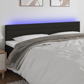 Kopfteil aus schwarzem Stoff mit LED 160x5x78/88 cm von , Kopf- und Fußteile - Ref: Foro24-3121760, Preis: 72,54 €, Rabatt: %