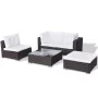 Set muebles de jardín 5 piezas y cojines ratán sintético marrón de vidaXL, Conjuntos de jardín - Ref: Foro24-41871, Precio: 6...