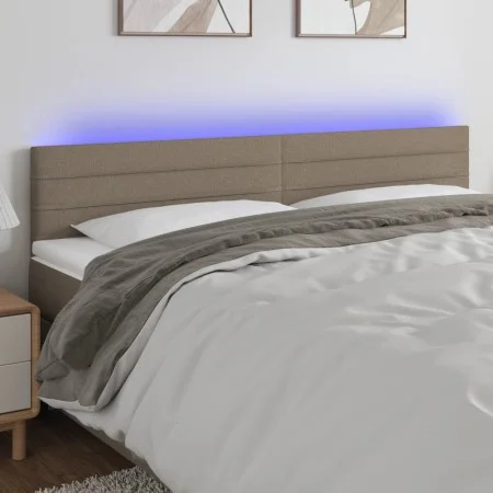 Headboard with LED in taupe gray fabric 160x5x78/88 cm by , Headboards and footboards - Ref: Foro24-3121762, Price: 69,65 €, ...