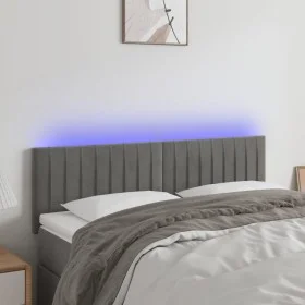 Light gray velvet headboard with LED 144x5x78/88 cm by , Headboards and footboards - Ref: Foro24-3121898, Price: 65,04 €, Dis...