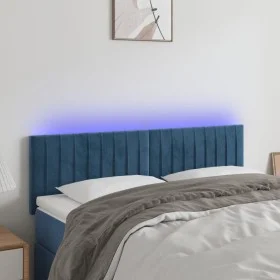 LED-Kopfteil aus dunkelbraunem Samt, 144 x 5 x 78/88 cm von , Kopf- und Fußteile - Ref: Foro24-3121902, Preis: 64,43 €, Rabat...