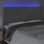 Light gray velvet headboard with LED lights 160x5x118/128 cm by , Headboards and footboards - Ref: Foro24-3122618, Price: 109...