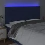 Headboard with LED lights blue fabric 160x5x118/128 cm by , Headboards and footboards - Ref: Foro24-3122576, Price: 104,94 €,...
