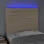 Headboard with LED lights cream fabric 80x5x118/128 cm by , Headboards and footboards - Ref: Foro24-3122543, Price: 74,80 €, ...