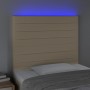 Kopfteil mit LED-Leuchten, cremefarbener Stoff, 80 x 5 x 118/128 cm von , Kopf- und Fußteile - Ref: Foro24-3122543, Preis: 71...