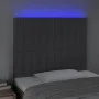 Kopfteil mit LED-Leuchten aus dunkelgrauem Stoff, 100 x 5 x 118/128 cm von , Kopf- und Fußteile - Ref: Foro24-3122653, Preis:...