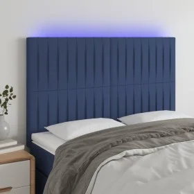 Kopfteil mit LED-Lichtern aus blauem Stoff, 144 x 5 x 118/128 cm von , Kopf- und Fußteile - Ref: Foro24-3122666, Preis: 100,6...