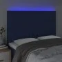 Headboard with LED lights blue fabric 144x5x118/128 cm by , Headboards and footboards - Ref: Foro24-3122666, Price: 100,62 €,...