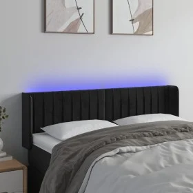 Black velvet headboard with LED 147x16x78/88 cm by , Headboards and footboards - Ref: Foro24-3123524, Price: 69,44 €, Discoun...