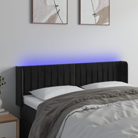 Kopfteil aus schwarzem Samt mit LED 147x16x78/88 cm von , Kopf- und Fußteile - Ref: Foro24-3123524, Preis: 75,02 €, Rabatt: %
