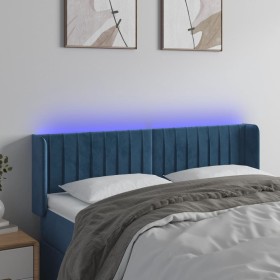 LED-Kopfteil aus dunkelblauem Samt, 147 x 16 x 78/88 cm von , Kopf- und Fußteile - Ref: Foro24-3123526, Preis: 79,56 €, Rabat...