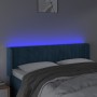 LED-Kopfteil aus dunkelblauem Samt, 147 x 16 x 78/88 cm von , Kopf- und Fußteile - Ref: Foro24-3123526, Preis: 79,56 €, Rabat...