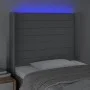 Light gray fabric headboard with LED 83x16x118/128 cm by , Headboards and footboards - Ref: Foro24-3124162, Price: 81,13 €, D...