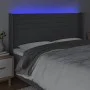 Dunkelgraues Stoffkopfteil mit LED 163x16x118/128 cm von , Kopf- und Fußteile - Ref: Foro24-3124195, Preis: 124,10 €, Rabatt: %