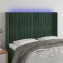 LED-Kopfteil aus dunkelgrünem Samt, 147 x 16 x 118/128 cm von , Kopf- und Fußteile - Ref: Foro24-3124337, Preis: 139,49 €, Ra...